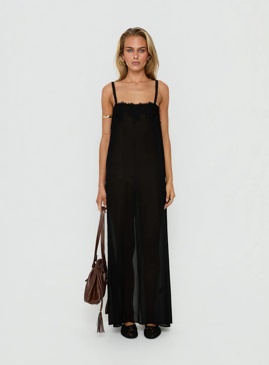 Lioness Glacial Sheer Maxi | Noir