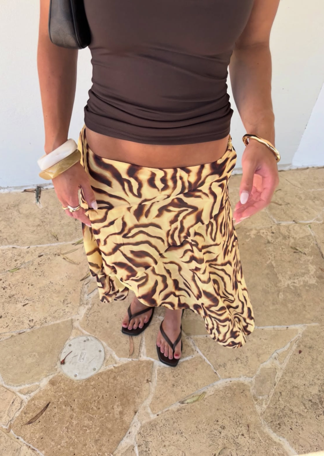 Peppermayo Low Rise Midi Skirt | Laguna Print