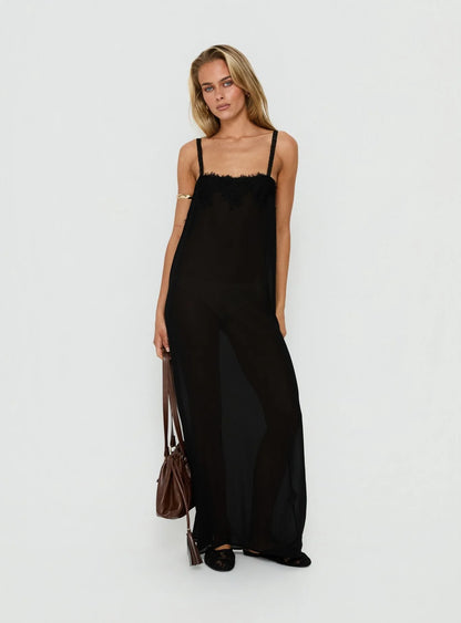 Lioness Glacial Sheer Maxi | Noir