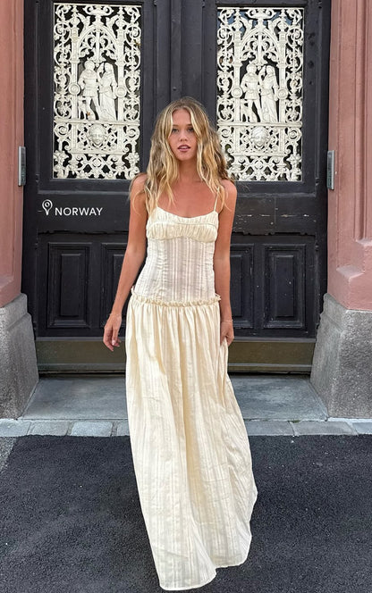 Jacinda Waist Drop Dress | Cream