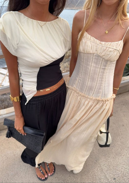 Jacinda Waist Drop Dress | Cream