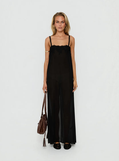 Lioness Glacial Sheer Maxi | Noir