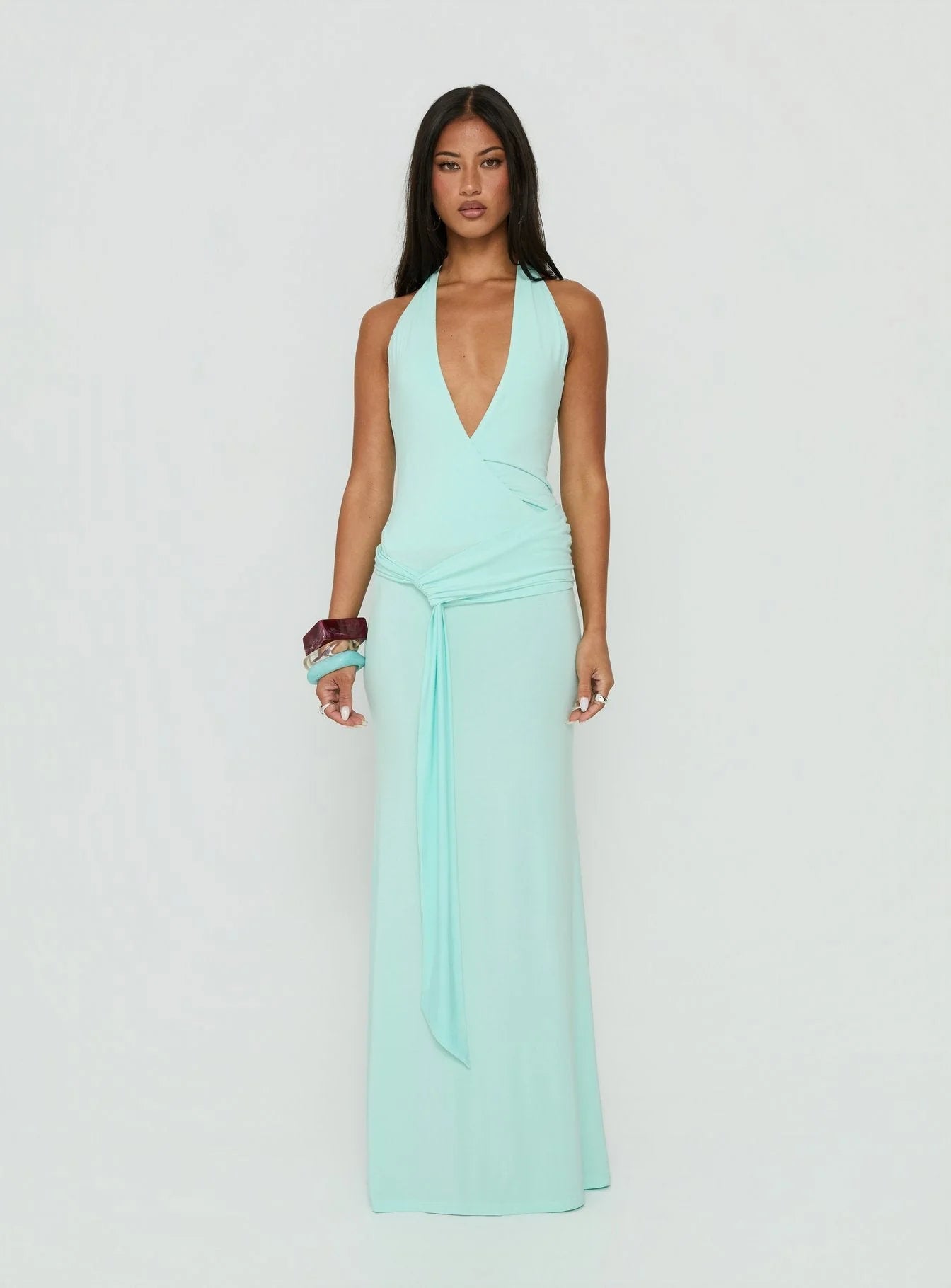 So Major Draped A-line Maxi Dress | Blue