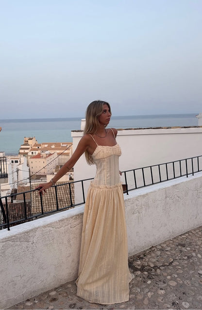 Jacinda Waist Drop Dress | Cream