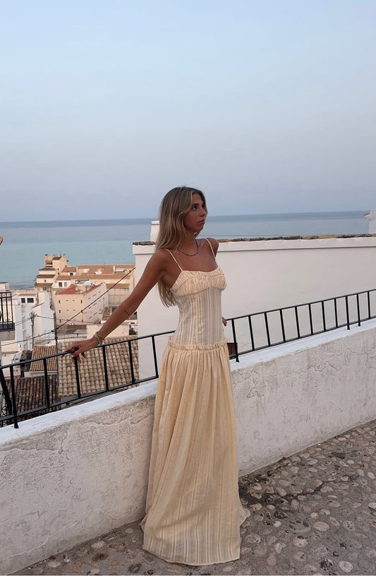 Jacinda Waist Drop Dress | Cream