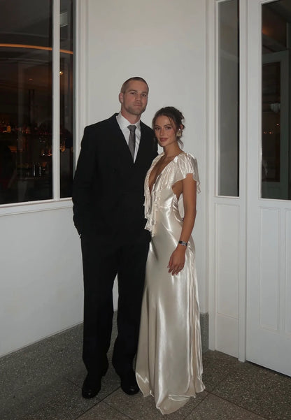 Ance Gria Clover Gown | Satin Cream