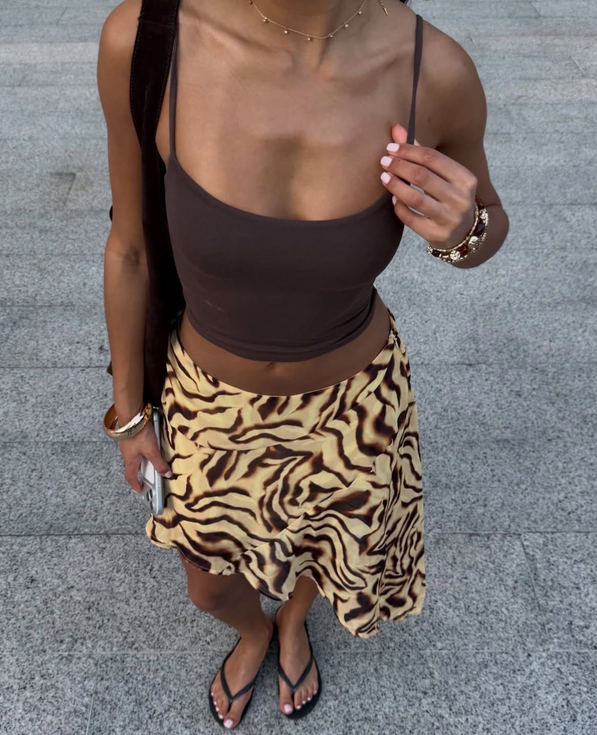 Peppermayo Low Rise Midi Skirt | Laguna Print