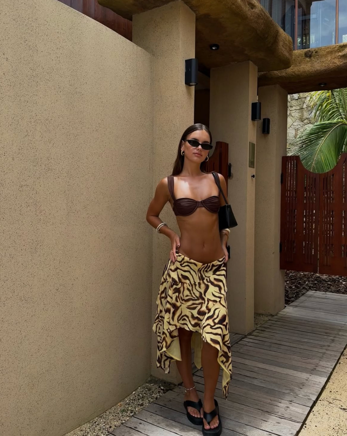 Peppermayo Low Rise Midi Skirt | Laguna Print