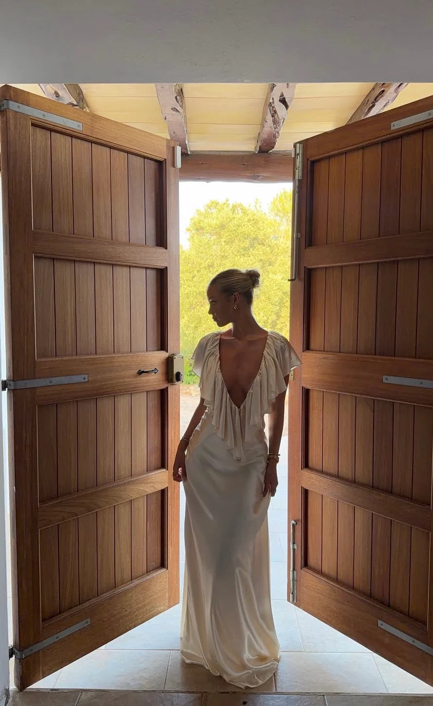 Ance Gria Clover Gown | Satin Cream