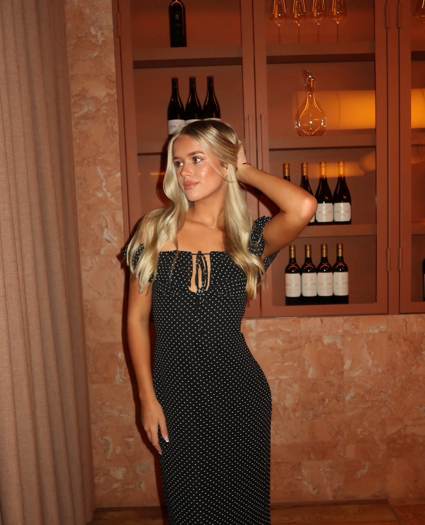 Peppermayo Scarlett Cherry Maxi Dress | Black Polka