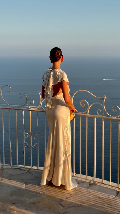 Ance Gria Clover Gown | Satin Cream