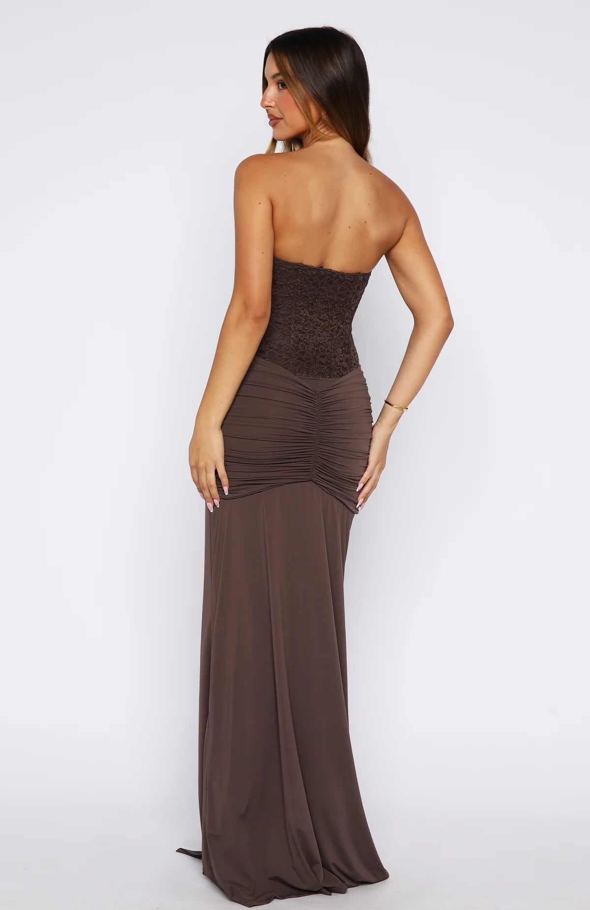 Kiss The Girl Strapless Maxi | Chocolate